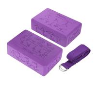 FOMIYES Juego de Bloques de Yoga de Espuma EVA Antideslizantes Alta Densidad Tamaño 23X15X8 CM Color Púrpura Accesorios para Estiramientos Equilibrio y Flexibilidad Ideales para