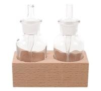 FOMIYES Juego de Frascos Cuentagotas Dispensación Precisa de Vidrio con Base de Madera para Almacenamiento Químico y Buena Estabilidad Química en Laboratorio