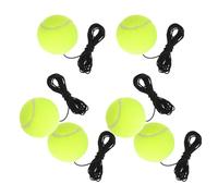 FOMIYES Kit de Entrenamiento de Tenis para Principiantes con 6 Balones de Tenis de Rebote con Cuerda Elástica Base Resistente y Herramienta de Práctica Individual para Interior y
