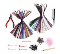 FOMIYES Kit De Extensiones De Cabello De Colores Oropel Brillante Hebras Multicolores Resistentes Al Calor Accesorios Cabello De Hadas Para Niñas Incluye Instrucciones Para Trenzar Para Fe