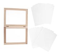 FOMIYES Kit de Marco de Madera para Hacer Papel A5 19X25 CM con 10 Mallas y 10 Forros Molde y Tamiz para Papel Casero Manualidades con Flores Secas Uso Doméstico y Taller