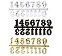 FOMIYES Kit de Números de Reloj de Pared DIY Números Arábigos de 2 Cm en Plástico Resistente, Incluye 3 Piezas en Color Plata, Oro y Negro, para Reparación y Reemplazo en Relojes de Pared