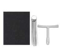 FOMIYES Kit de Reparación para Guitarra Eléctrica 19 Piezas de Herramientas de Aleación, Papel de Lija y Calibradores para Mantenimiento Profesional