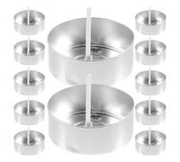 FOMIYES Kit para Hacer Velas Artesanales con 100 Piezas, Moldes Transparentes y Recipientes de Aluminio 4 Horas (50 Unidades 38x14 Mm) y Mechas para Vela de Té 8 Horas (50 Unidades),