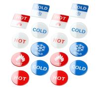 FOMIYES Letreros Acrílicos Adhesivos para Agua Caliente y Fría, 16 Piezas, Resistente y Duradero, Indicación Clara de Temperatura para Baños, Hoteles y Cocinas, Señalización Funcional