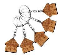 FOMIYES Llavero de Madera para Personalizar Colgante de Casa, Set de 5 Piezas, Accesorio de Hogar para Uso Diario y Obsequio Especial