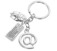 FOMIYES Llavero de Metálica con Colgante Teclado y Ratón Pequeño y Portátil para Ordenador para Programadores y Decoración de Mochilas y Bolsos