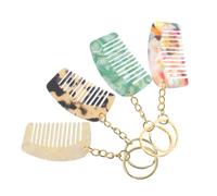 FOMIYES Llavero Peine de Acetato Dientes Anchos, 4 Piezas Mini Peines Portátiles para Peinar Cabello, Fácil de Llevar y Almacenar en Bolsillo