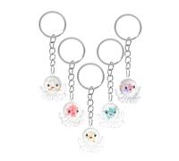FOMIYES Llavero Pulpo Luminoso Acrílico 5 Piezas Kit de Charms para Mochila Niños y Niñas Colgante Bolso Dibujos Animados Creativo