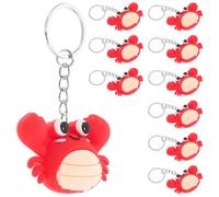 FOMIYES Llaveros de Animales Marinos 10 Piezas en Estilo Dibujos Animados, Colgantes para Mochilas y Teléfonos, Accesorios para Fiestas y Uso Personal con Diseño de Cangrejo Rojo 3D