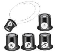 FOMIYES Lupa para Joyero Lente de Aumento de Vidrio y Marco de Plástico Negro, Diseño Manos Libres Adecuado para Reparación de Relojes y Circuitos Electrónicos Color Aleatorio