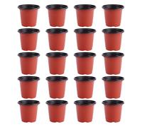 FOMIYES Macetas de Plástico Blandas Bicolor 13.5x9x11 Cm, 20 Unidades, Jardinera de Flores Drenaje, Macetas para Vivero y Balcón, Contenedor Plástico para Cultivo y Plantas Interiores