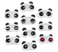 FOMIYES Máscara Para Dormir Panda De Felpa 10 Piezas, Máscara De Ojos Para Niños Suave De Algodón, Antifaz Cómodo y Ajustable Para Viajar, Descansar, Meditar, Uso y Kawaii