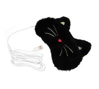 FOMIYES Máscara para Ojos Calentada USB 3d para Dormir, Antifaz de Calor Ajustable, Negra Diseño Gato, para Relajación en Casa, Oficina y Viajes