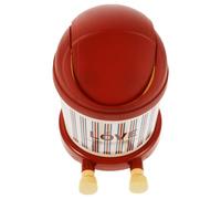 FOMIYES Mini Papelera Pequeña de Escritorio Roja con Tapa Cubo de Basura Compacto de Plástico 194 X 14 X 14 CM para Oficina Dormitorio y Organización de Espacios de Trabajo