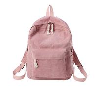 FOMIYES Mochila Moderna de Tela Acanalada para Mujer Niña Bolso de Campus de Viaje Estilo Académico Color Rosa