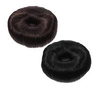 FOMIYES Moldeadores De Moños Para Peluca 2 Unidades Tamaño Mediano Negro y Marrón Oscuro Para Recogidos Volumen y Peinados Formales