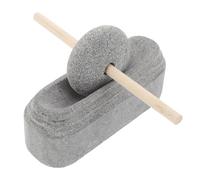 FOMIYES Molino de Piedra Manual para Especias y Semillas Diseño Estable y Materiales de Piedra y Madera Adecuado para Uso en Cocina y Hogar