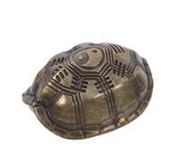 FOMIYES Moneda de Adivinación I Ching Feng Shui, Figura de Caparazón de Tortuga de Latón Dorado, Amuleto Portátil para Atraer Riqueza y Decoración de Escritorio en Hogar y Oficina
