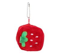 FOMIYES Monedero Fresa Mini Chica Monedero con Llavero Lindas Carteras para Mujer Monedero Divertido Billetera Kawaii Billetera de Moneda Monedero para Mujer Bolso único Felpa Rojo