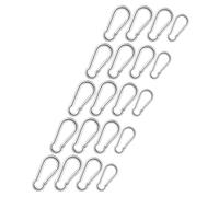 FOMIYES Mosquetones de Acero Inoxidable Cierre de Resorte Juego de 20 Unidades M4 M5 M6 Clips Seguros para Montañismo Senderismo y Actividades al Aire Libre