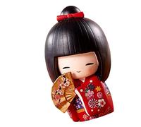 FOMIYES Muñeca Kimono Japonés Figuritas Japonesas Kokeshi Muñecas De Preocupación Muñeca Kimono Kokeshi De Recuerdos Japoneses Muñeca Kimono Asiático Chica Resina Sushi Geisha