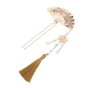 FOMIYES Nueva Horquilla de Estilo Chino de Metal Forma de Abanico Palillos Chinos Flores y Borlas Cabello Accesorios para Disfraces Bodas y Fiestas