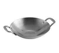 FOMIYES Olla de Acero Inoxidable Doble Asa 20 Cm Sartén Tipo Dry Pot para Cocina Casera y Barbacoa Coreana, Olla Pequeña Resistente al Calor Adecuado para Cocinar Fideos y Guisos