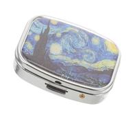 FOMIYES Organizador De Pastillas Portátil De Metal Con Compartimentos Estuche Pequeño Para y Diseño De Van Gogh Para y Uso Diario