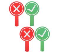 FOMIYES Paletas de Votación para Profesores 4 Piezas Doble Cara, Plástico Resistente a Salpicaduras, Portátil Asa, Herramienta Comunicación Docente para Aula y Eventos Escolares