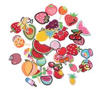 FOMIYES Parches Bordados de Dibujos Animados de Cereza, 40 Unidades, Apliques para Coser y Planchar en Ropa, Mochilas y Sombreros, Accesorios Decorativos para Prendas DIY