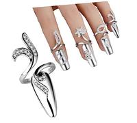 FOMIYES Pc 1 Anillo De Uña De Punta De Uñas Anillos De Uñas De Cristal Uñas Anillos Garra Encanto Del Arte De Uñas Garra De La Yema Del Dedo De La Uña Ding Ding Niño Lindo