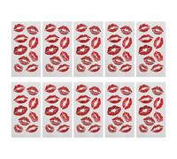 FOMIYES Pegatinas de Tatuajes Temporales de Labios 10 Piezas Impermeables para Fiesta y Maquillaje Facial Calcomanías Decorativas para San Valentín y Halloween Diseño Realista y Suave
