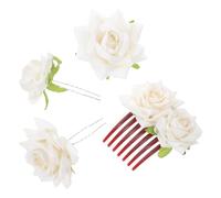 FOMIYES Peine de 7 Dientes Pinzas en Forma de U y Clip Floral, Accesorios Pelo Blanco, Adecuado para Bodas, Fiestas y Novias