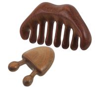 FOMIYES Peine de Masaje para El Cuero Cabelludo Cepillo de Madera Natural para El Cabello para Hombres Multifunción Herramienta Gua Sha de Anchos para El Cuidado del Cabello