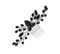 FOMIYES Peine De Novia De Cristal Negro Accesorio De Pelo Elegante Para Bodas y Fiestas Horquilla De Novia Para Damas De Honor y Niñas De Flores Decoración De Pelo Ligera y Delicada