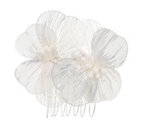 FOMIYES peine de pétalos peines decorativos para el cabello peine de dama de honor decoración tocados de boda para novia accesorios para el cabello de dama de honor Material mixto Silver