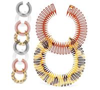 FOMIYES Peine Elástico Circular Completo Plástico Flexible 10 Unidades Tamaño Estándar para Mujer Cabello Fino Sujetar Peineta para Cabello Uso Diario Cuidado Personal Color Aleatorio