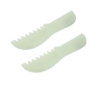 FOMIYES Peine Guasha de Piedra Jade Xiu Masajeador Multifuncional para Cuero Cabelludo y Rostro Juego 2 Piezas Herramienta Ergonómica para Cuidado Capilar y Facial Portátil para Uso