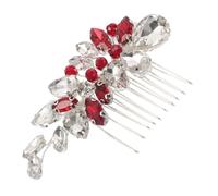 FOMIYES Peine para Novia con Cristales Rojos Brillantes Accesorio de Vintage para Boda Tocado Decorativo Seguro para Mujeres y Damas de Honor