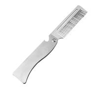 FOMIYES Peine Plegable De Acero Inoxidable Para Barba y Bigote Multifunción Antiestático Mini Funda Incluida