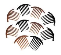 FOMIYES Peines Acrílicos Para Cabello 10 Piezas 7 Dientes Peines Laterales Negro y Café Para Mujer y Niña Uso Diario Accesorio Portátil