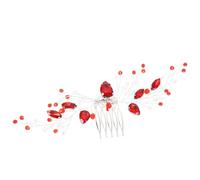 FOMIYES Peineta Lateral Cabello Mujer Granate Gemas de Imitación, Peine de Metal Artesanal Grande para Boda, Tocado Novia Elegante y Accesorio para Peinados Obsequios