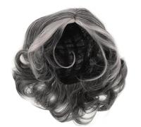 FOMIYES Peluca Abuelita Rizada Corta y Gris para Mujer Cosplay Halloween y Disfraz Señora Mayor Cómodo y Versátil