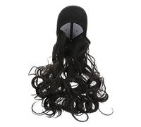 FOMIYES Peluca Con Gorro Diadema Flequillo Cabello Humano De Caballo Rizada Ondulada Con Rulos Con Flequillo Pinzas Para El Cabello Peluca Ondulada Para Mujer