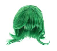 FOMIYES Peluca Corta Ondulada Verde para Niños Bufanda Creativa para Cosplay y Fiestas de Disfraces, Peluca de Pelo Sintético Divertida para Juego de Rol, Set de 1 Unidad