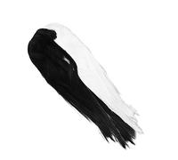 FOMIYES Peluca Degradada Mitad Negra Mitad Color Claro, Peluca Larga Sintética Resistente al Calor, Talla Única, Transpirable para Mujer, Uso Diario, Cosplay y Fiestas