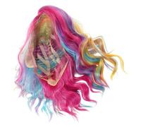 FOMIYES Peluca Rizada Corta De Colores Arcoíris Peluca De Sirena Postiza Para Cosplay De Mujer Para Decoración De Fiesta De Halloween y Carnaval