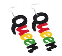 FOMIYES Pendientes Colgantes de Madera Diseño Creativo y Elegante Letra Reina para Mujer Perfectos para Fiesta y Uso Diario