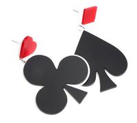 FOMIYES Pendientes Colgantes Geométricos para Mujer Diseño Asimétrico de Cartas de Póker Acrílico Ligeros y Portátiles Accesorios de Moda para Fiestas y Ocasiones Obsequios